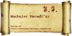 Wachsler Hermész névjegykártya